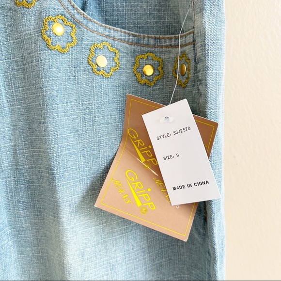 Vintage Y2K cropped Jeans Size 9 Beaded Embellished Deadstock 2000s NWT - Picture 4 of 9